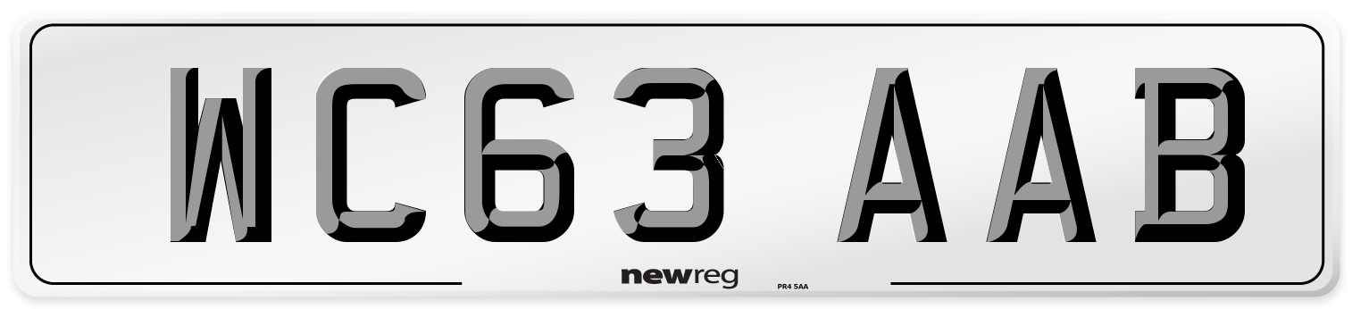 WC63 AAB Number Plate from New Reg